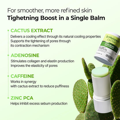 CACTOX PORE RELIEF MULTI BALM with Cactus Cooling Reduce Puffiness & Pore Tightening for Visible Pore Care Skin Repair