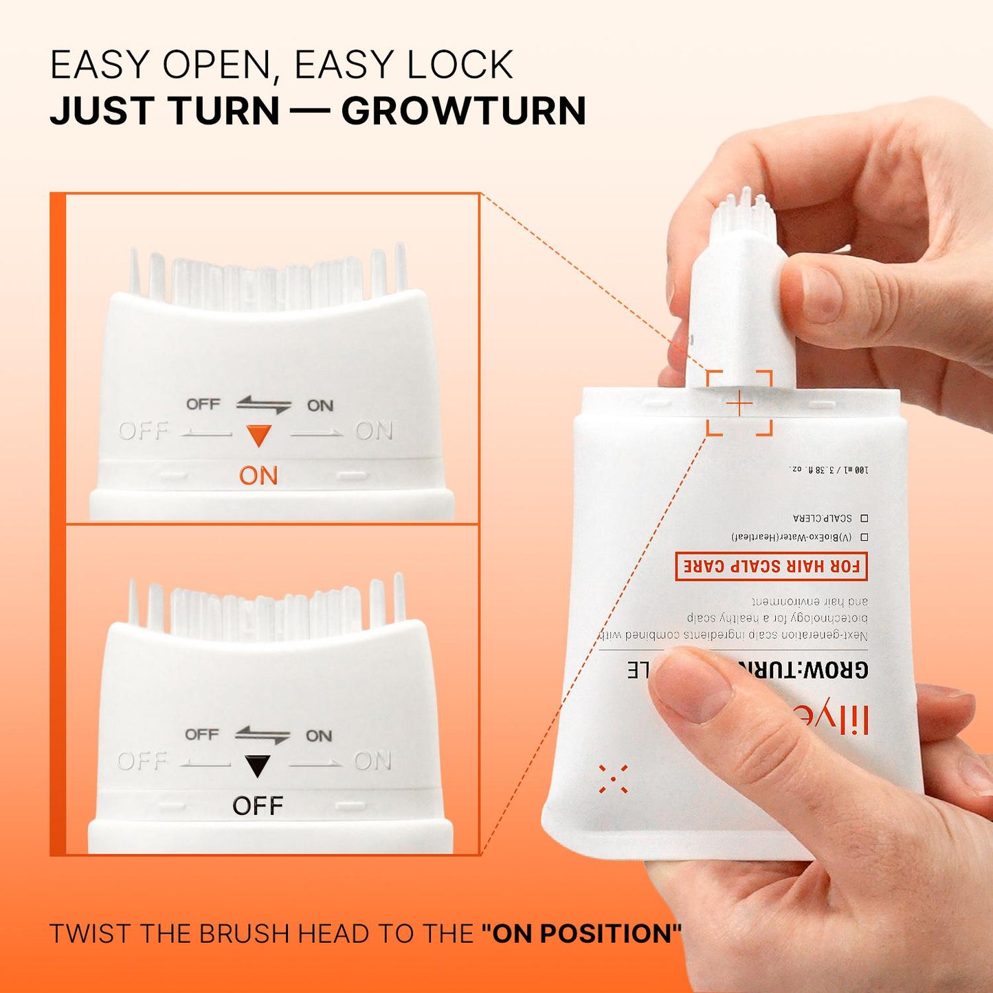 Lilyeve Growturn Hair Growth Serum with Built in Brush for Hair Growth & Thickening Thicker Stronger Hair Strengthening Hair