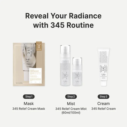 345 Relief Cream - Daily Face Moisturizer, Blemish Relief Care, Soothing Recovery