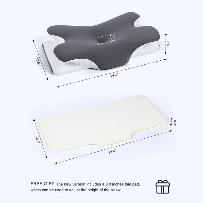 Cooling Memory Neck Pillow, Adjustable Ergonomic Memory Foam Neck Pillows, Cervical Support